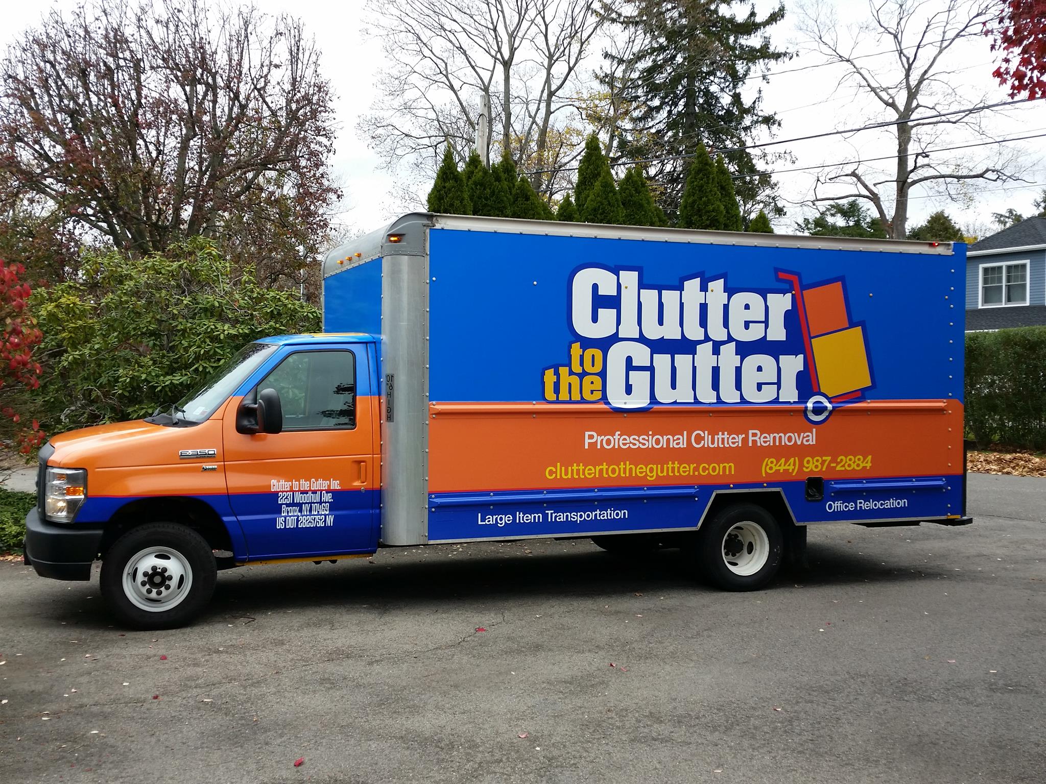 Clutter to the Gutter branded junk removal truck - Professional Clutter Removal serving Westchester County NY